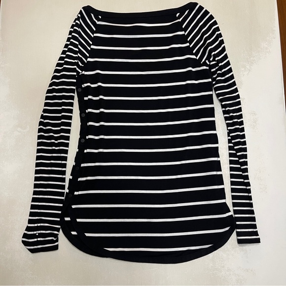 White House Black Market Striped Long Sleeve Top - Picture 7 of 8
